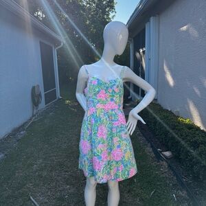 Lilly Pulitzer Colorful Smocked Dress Ilana Cotton Sundress Size 12